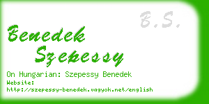 benedek szepessy business card